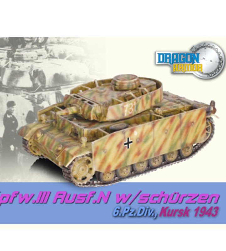 DA60647德國PZ.KPFW.III AUSF.N W/SCHURZEN 6.PZ.DIV. KURSK 43 PLASTIC