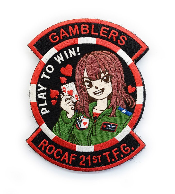 P0046 空軍21隊GAMBLERS女賭徒F-16V繡章(有魔鬼氈)