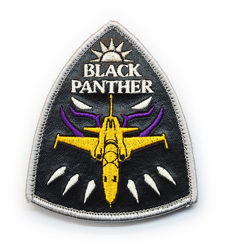 P0014 空軍台東F-5EF TIGER ll第45中隊夜光黑豹皮章 BLACK PANTHER(盾型)