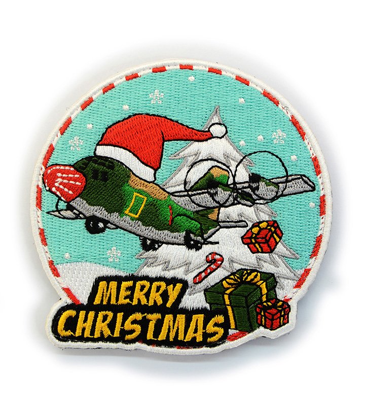 P0073 空軍C-130H耶誕MERRY CHRISTMAS繡章(有魔鬼氈)