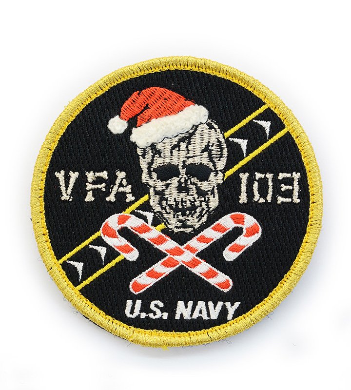 PA0002 美國海軍VFA-103耶誕海盜旗繡章(有魔鬼氈) Xmas聖誕 Christmas