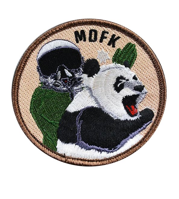 P0003 空軍飛行員MDFK PANDA打貓熊繡章(有魔鬼氈)