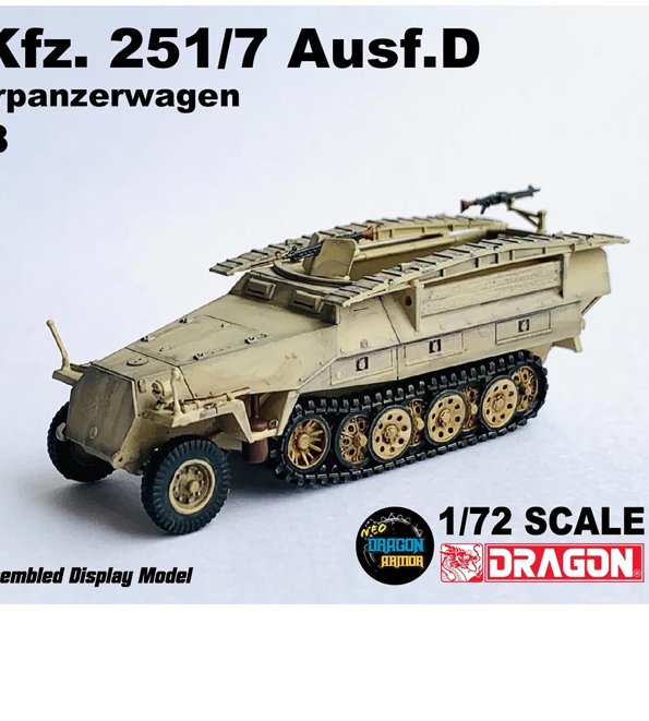 DA63158德國Sd.Kfz. 251/7 Ausf.D Pionierpanzerwagen半履帶車(泥色射擊版)