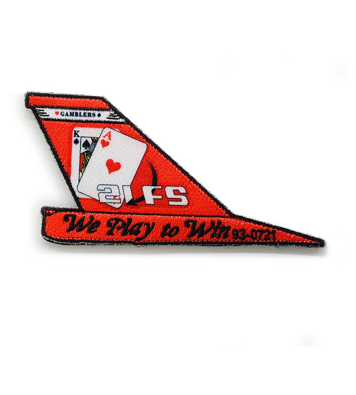 P0109 空軍第21中隊F-16紅尾翼繡章(有魔鬼氈)美國路克基地21st SQ GAMBLES