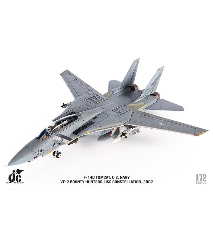 JCW-72-F14-008海軍加油 美國海軍VF-2賞金獵人F-14D戰機USS星座號2002年#104模型