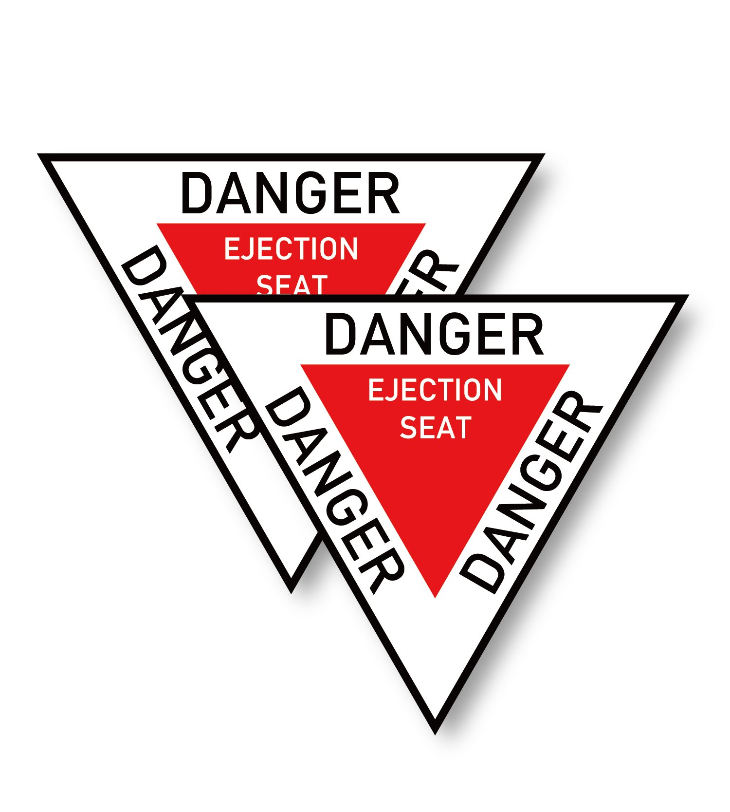 ST0066彈射標示UPWARD EJECTION SEAT(黑邊英文) 塑膠防水貼紙(2張入)