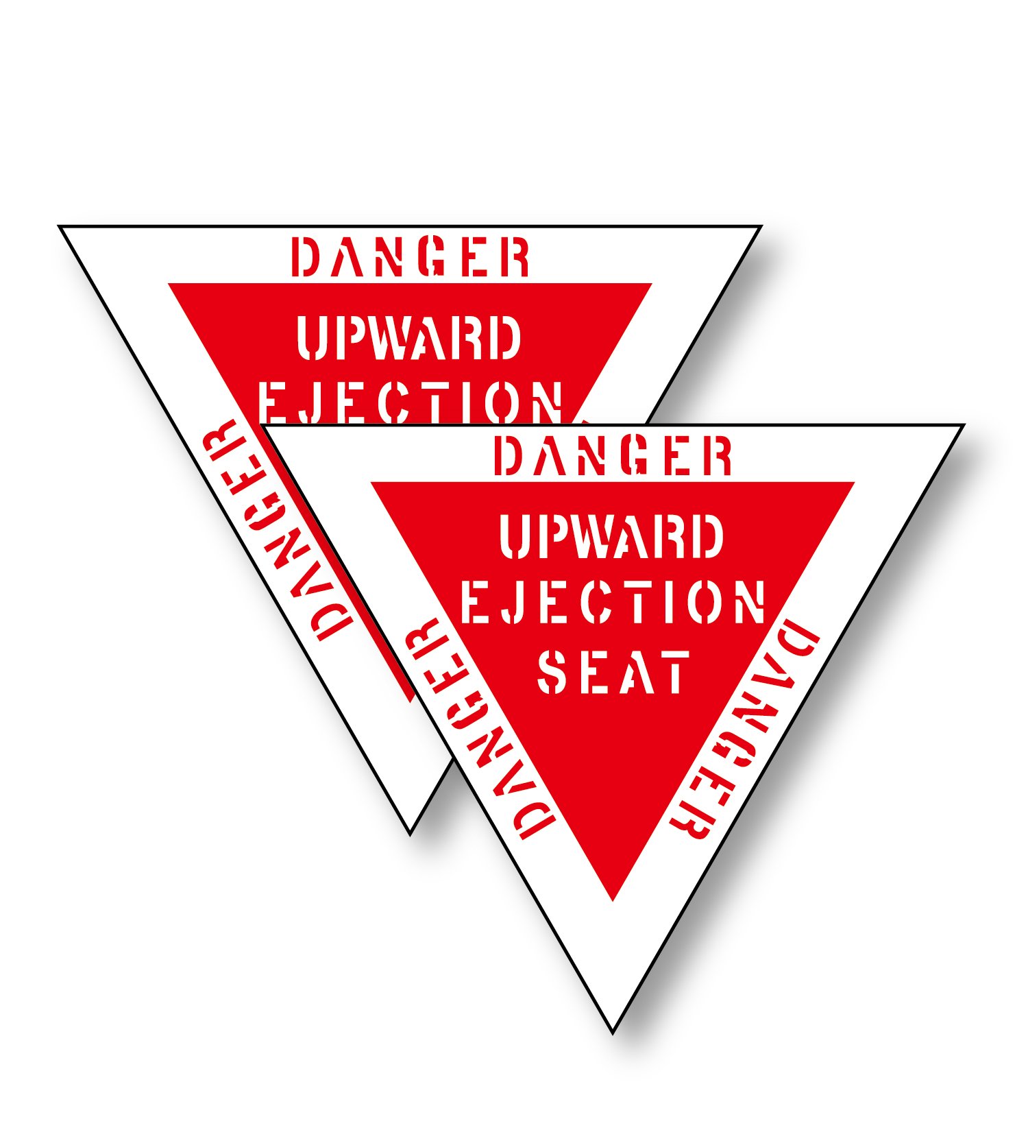 ST0064彈射標示EJECTION SEAT(英文噴漆字形) 塑膠防水貼紙(2張入)