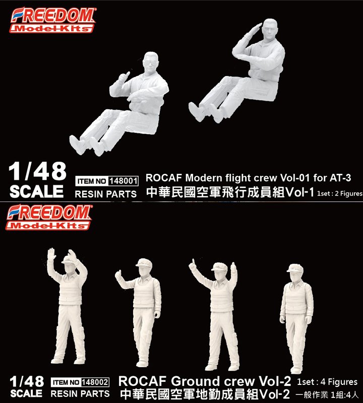 148001+002空軍飛行員雙人組+地勤4人組1/48模型