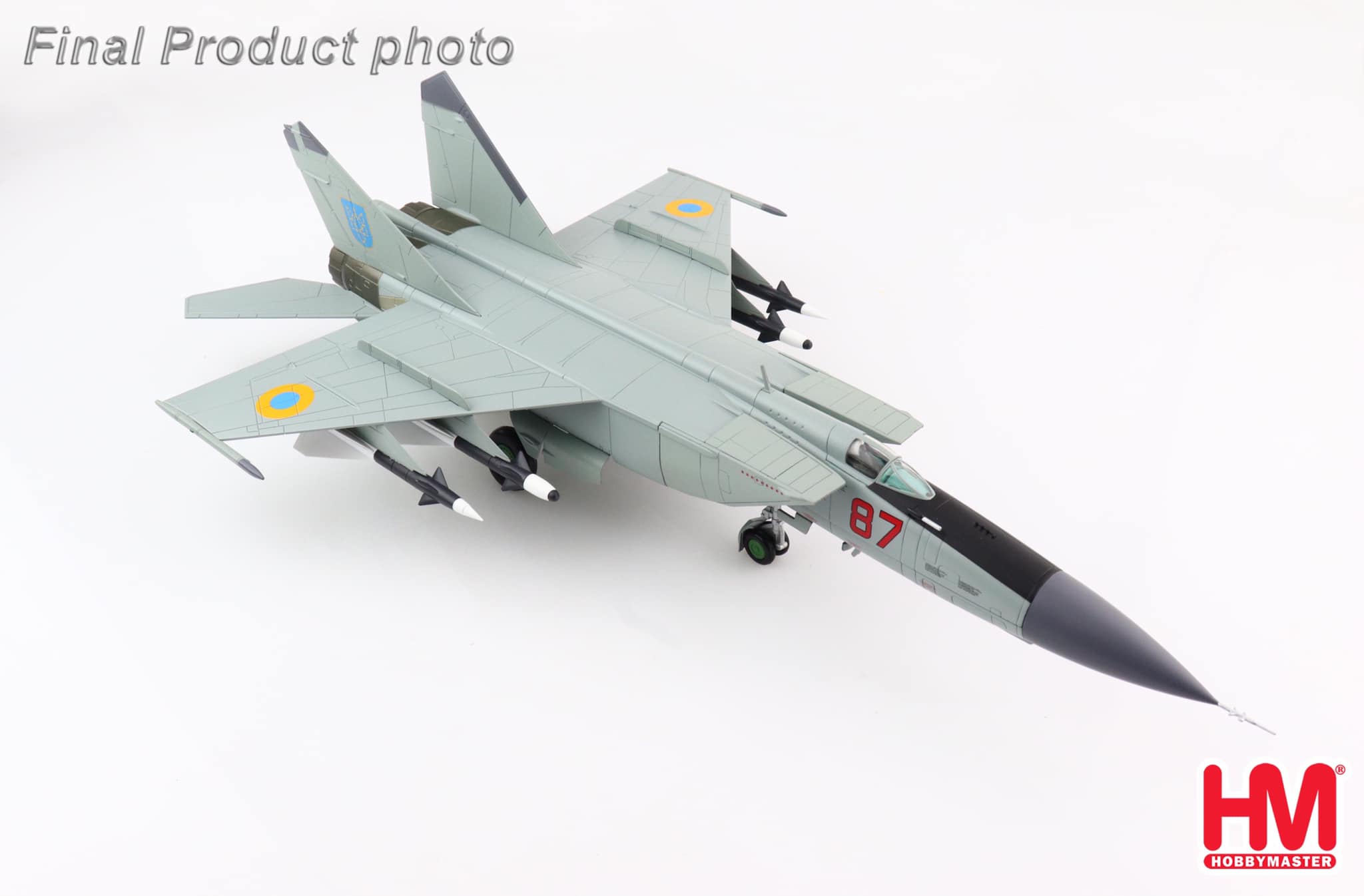 HA5609 烏克蘭MiG-25PDS狐蝠Foxbat Red 87戰鬥機合金模型1/72成品