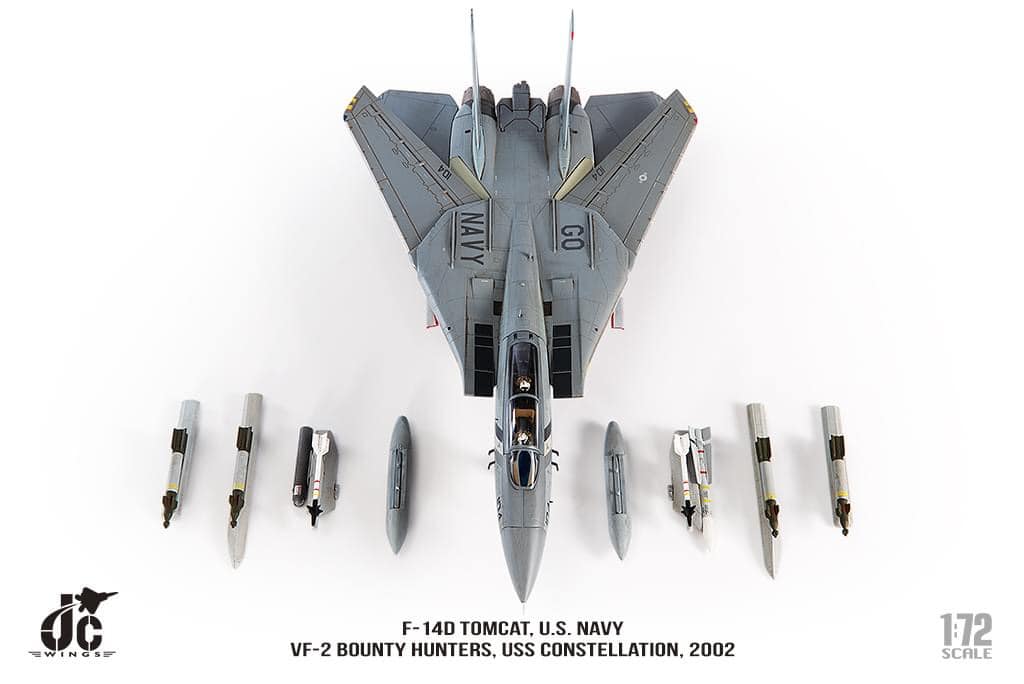 JCW-72-F14-008海軍加油 美國海軍VF-2賞金獵人F-14D戰機USS星座號2002年#104模型