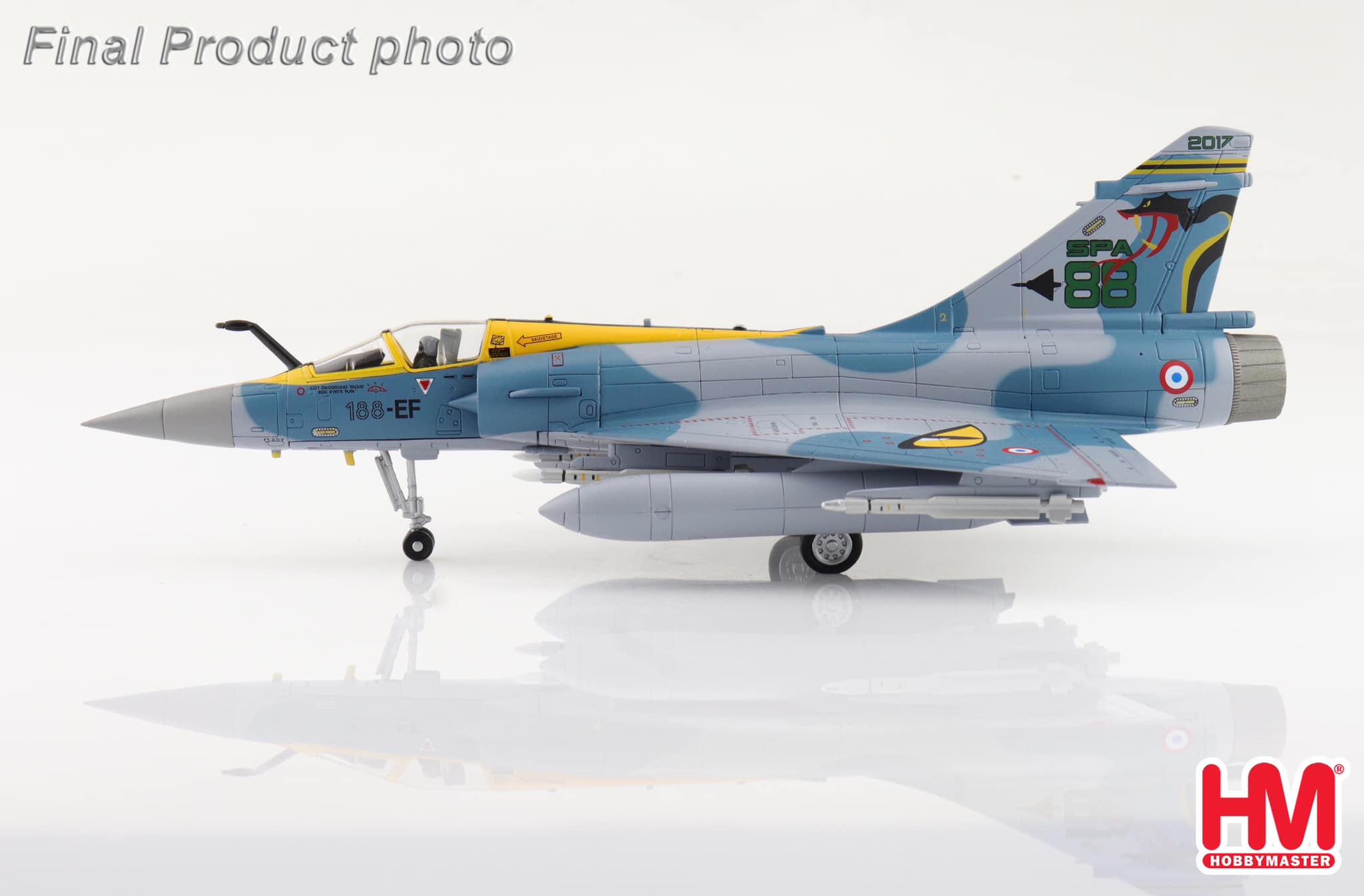 HA1620 法國Mirage 2000-5 88中隊100周年彩繪合金模型1/72成品