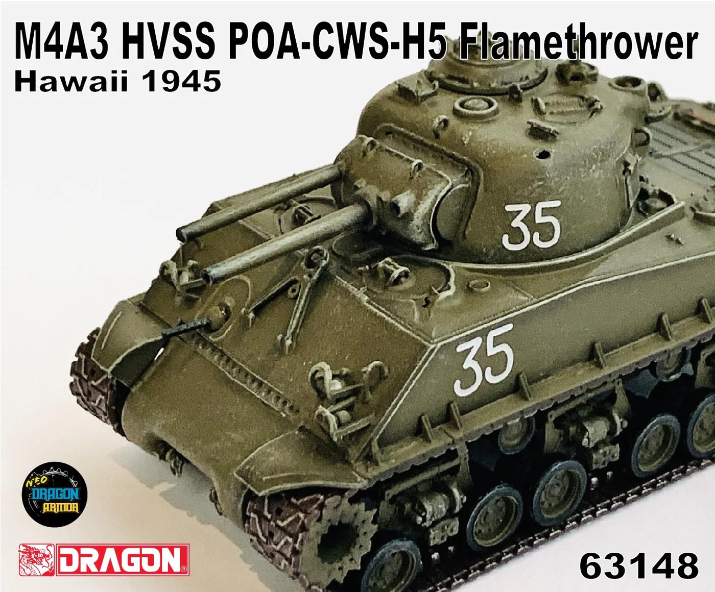 DA63148美國M4A3 HVSS POA-CWS-H5 Flamethrower Hawaii 1945