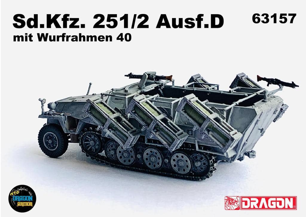 DA63157德國Sd.Kfz. 251/2 Ausf.D mit Wurfrahmen 40半履帶火箭車(灰色)