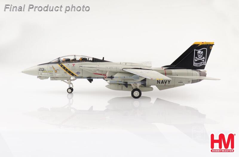 HA5241美軍VF-84 Jolly Roger雄貓F-14 Tomcat戰機 沙漠風暴行動模型