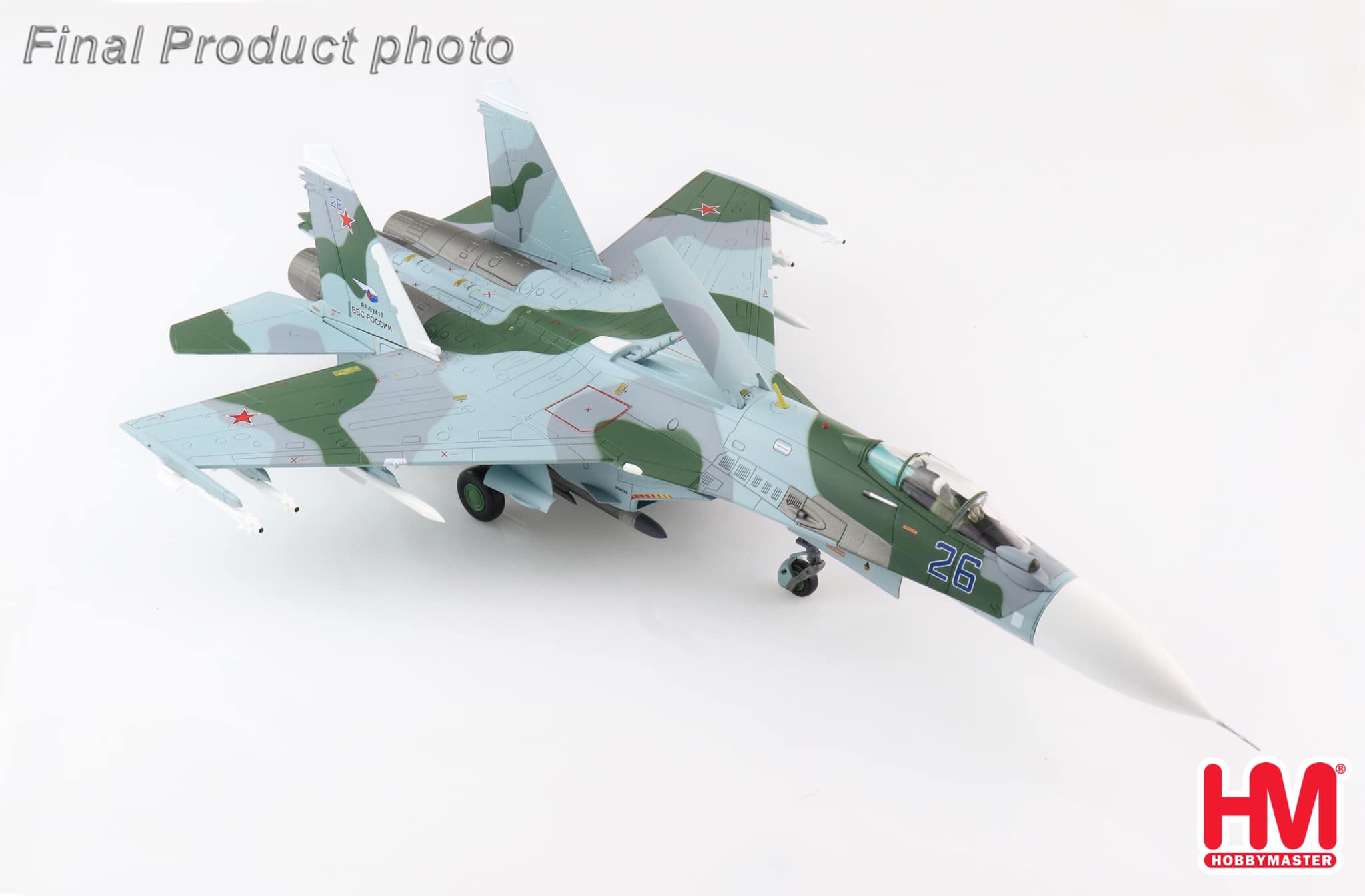 HA6013 俄羅斯空軍Su-27SM 蘇愷側衛Flanker B Blue 26合金模型