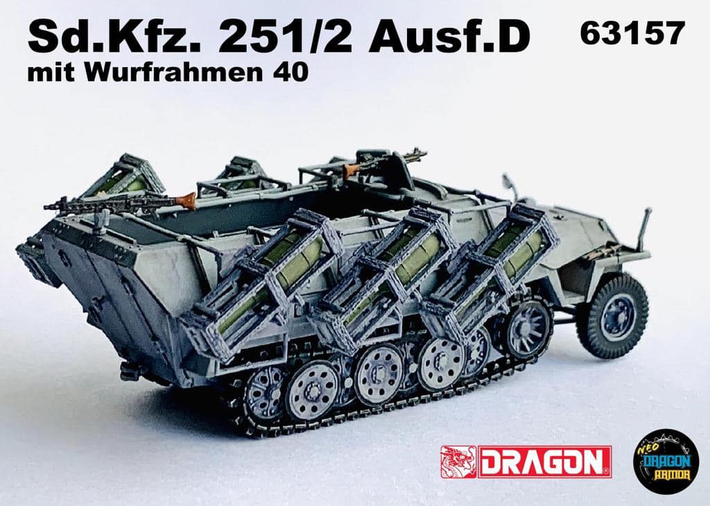 DA63157德國Sd.Kfz. 251/2 Ausf.D mit Wurfrahmen 40半履帶火箭車(灰色)