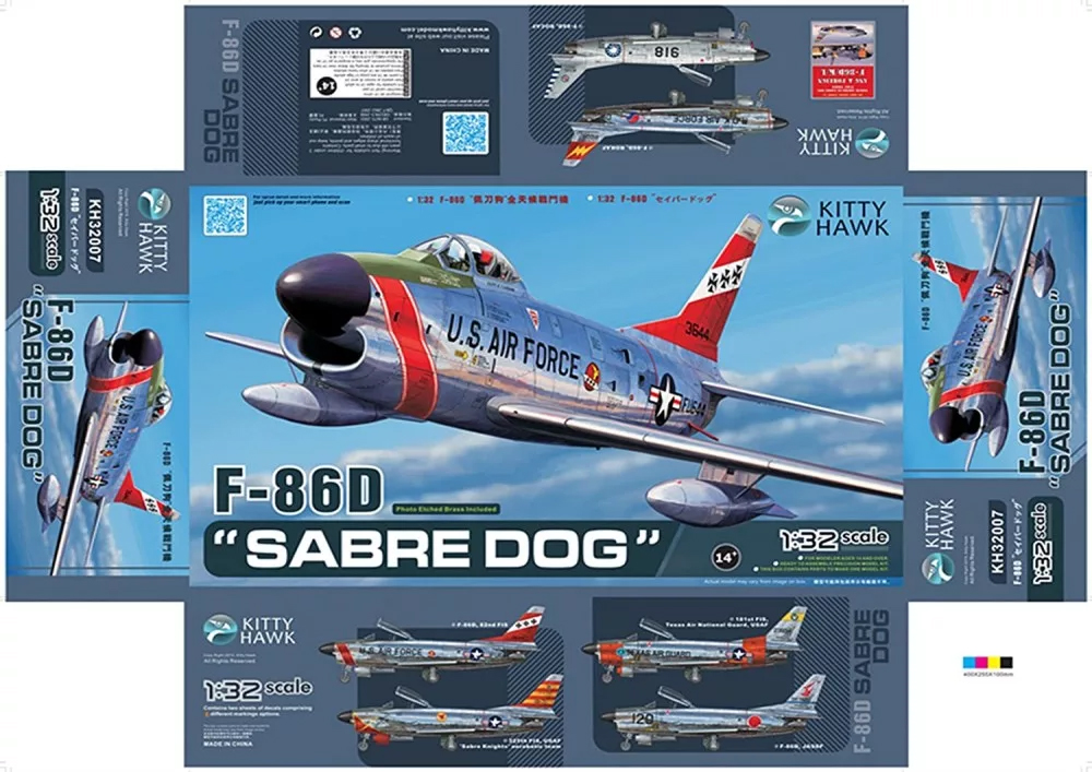 KH32007美軍F-86D SABRE DOG戰鬥機1/32模型