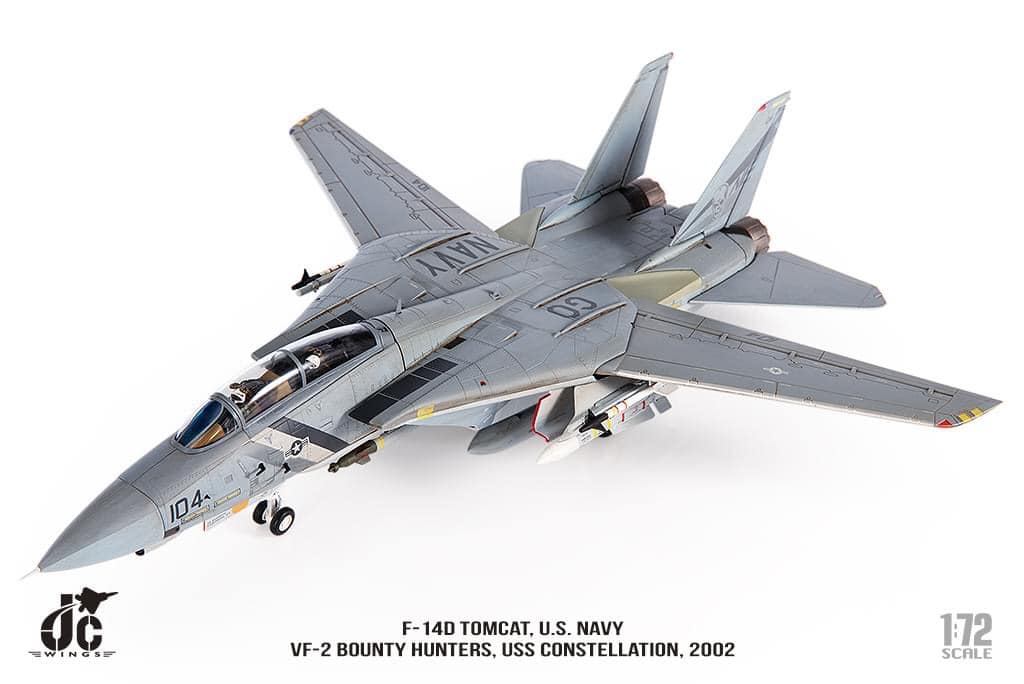 JCW-72-F14-008海軍加油 美國海軍VF-2賞金獵人F-14D戰機USS星座號2002年#104模型