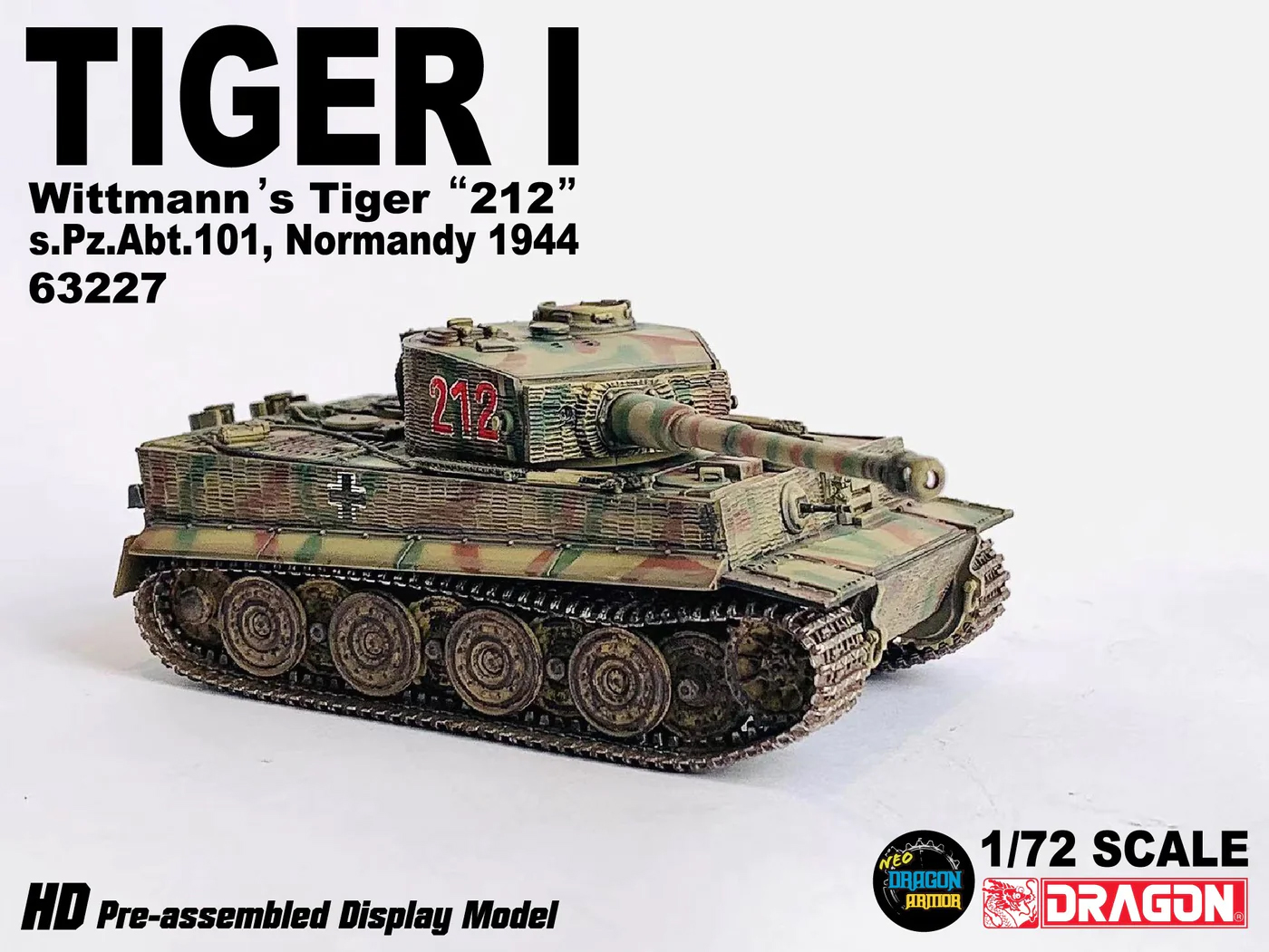 DA63227德國魏特曼 Wittmann's  TIGER I (車號212)虎式坦克模型