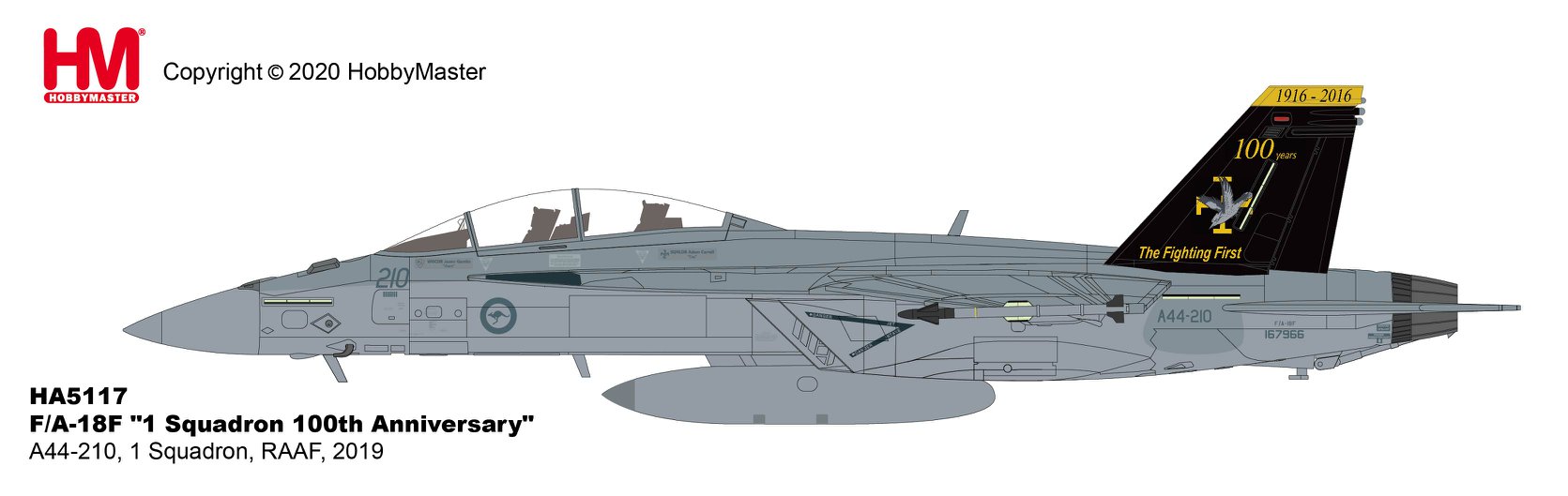 HA5117 澳洲空軍F/A-18F戰鬥機 第一中隊100周年紀念彩繪 合金模型