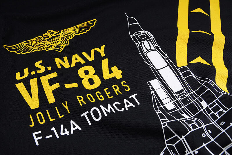 TS005 美國海軍VF-84 Jolly Rogers海盜旗F-14A TEE(黑色排汗)