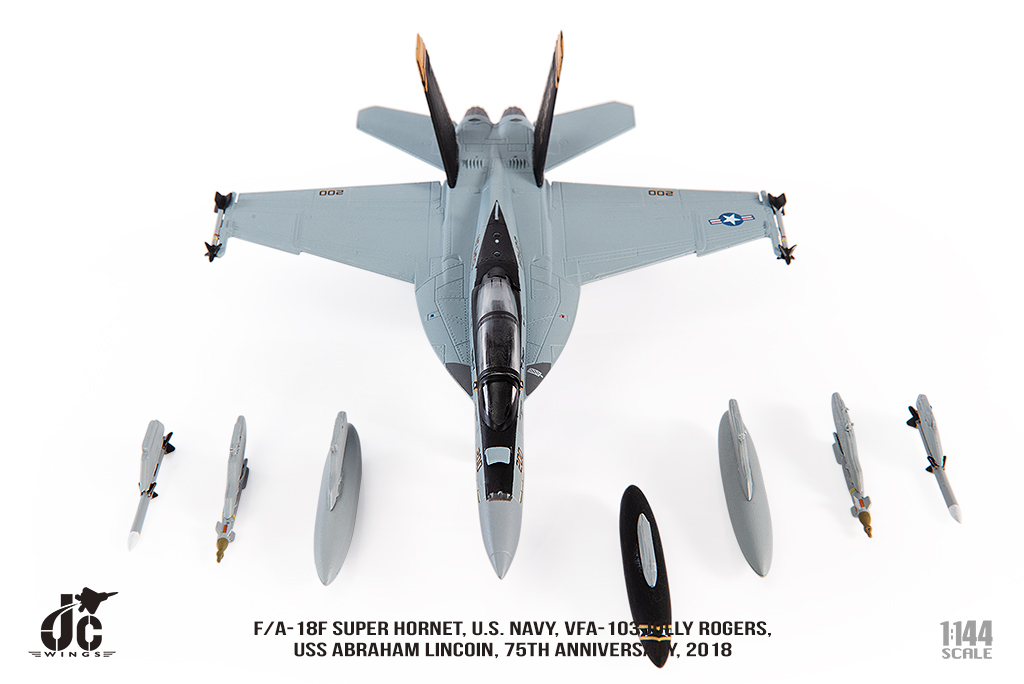 JCW-144-F18-003 VF-103海盜旗 F/A-18F超級大黃蜂戰機模型