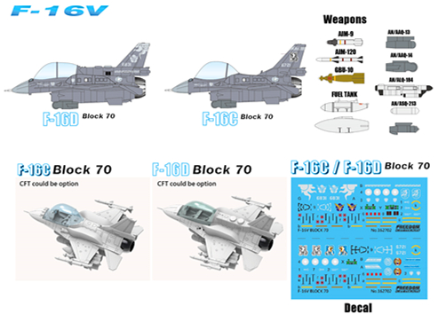 162712空軍F-16C/D BL70蛋機模型2架入