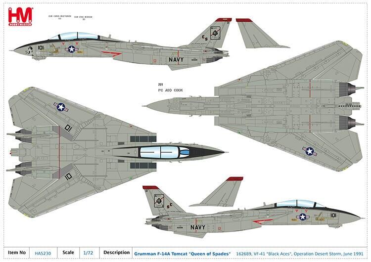 HA5230美軍VF-41 F-14A黑色王牌合金模型