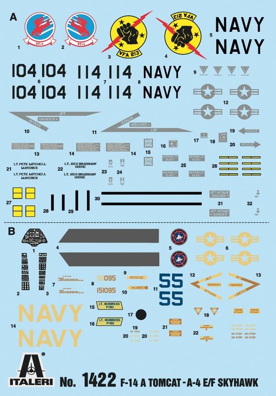 1422捍衛戰士Top Gun雄貓F-14A vs 天鷹A-4F雙機版1/72模型