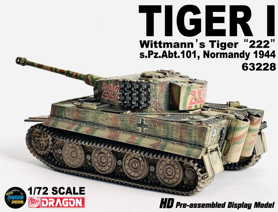 DA63228德國魏特曼 Wittmann's  TIGER I (車號222)虎式坦克模型