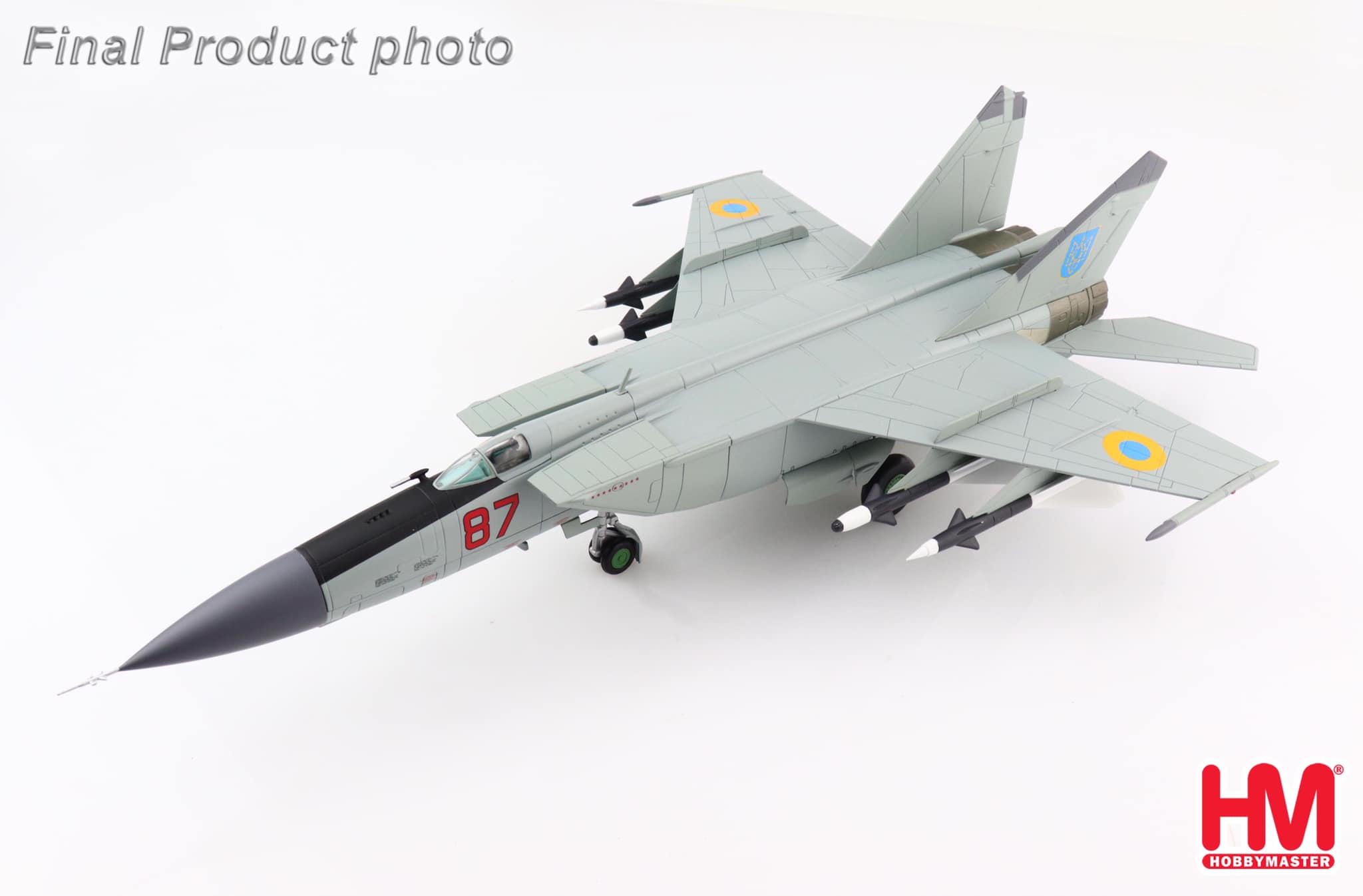 HA5609 烏克蘭MiG-25PDS狐蝠Foxbat Red 87戰鬥機合金模型1/72成品