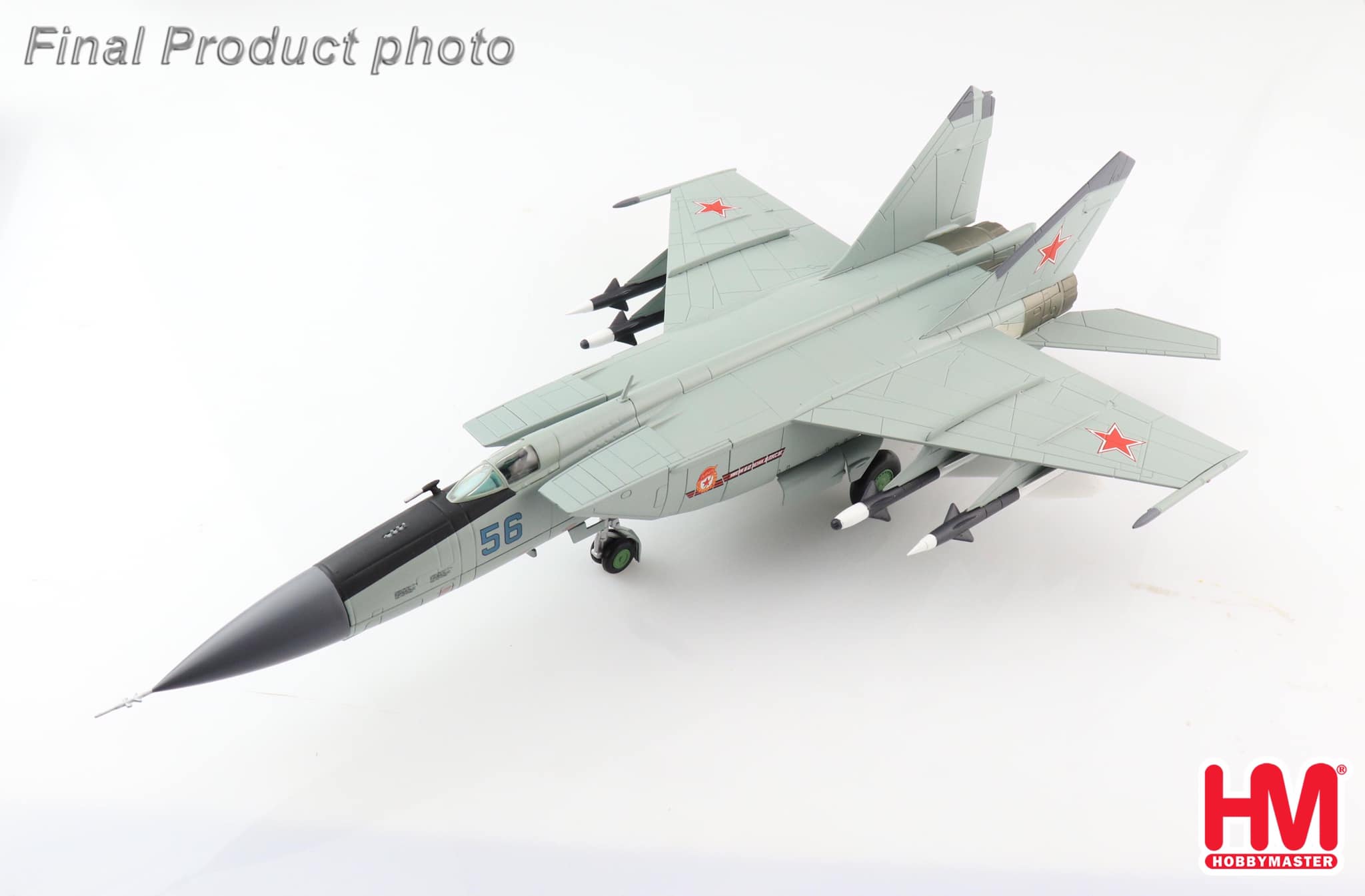 HA5608 俄羅斯MiG-25PD狐蝠Foxbat Blue 75戰鬥機合金模型1/72成品