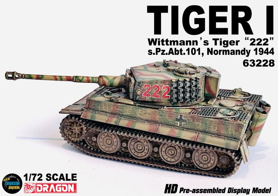 DA63228德國魏特曼 Wittmann's  TIGER I (車號222)虎式坦克模型