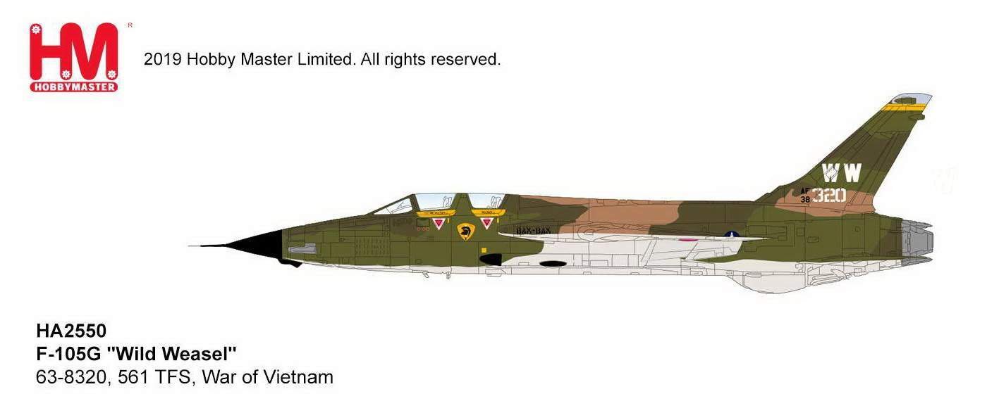 HA2550美軍F-105F/G雷長Thunderchief 合金完成模型