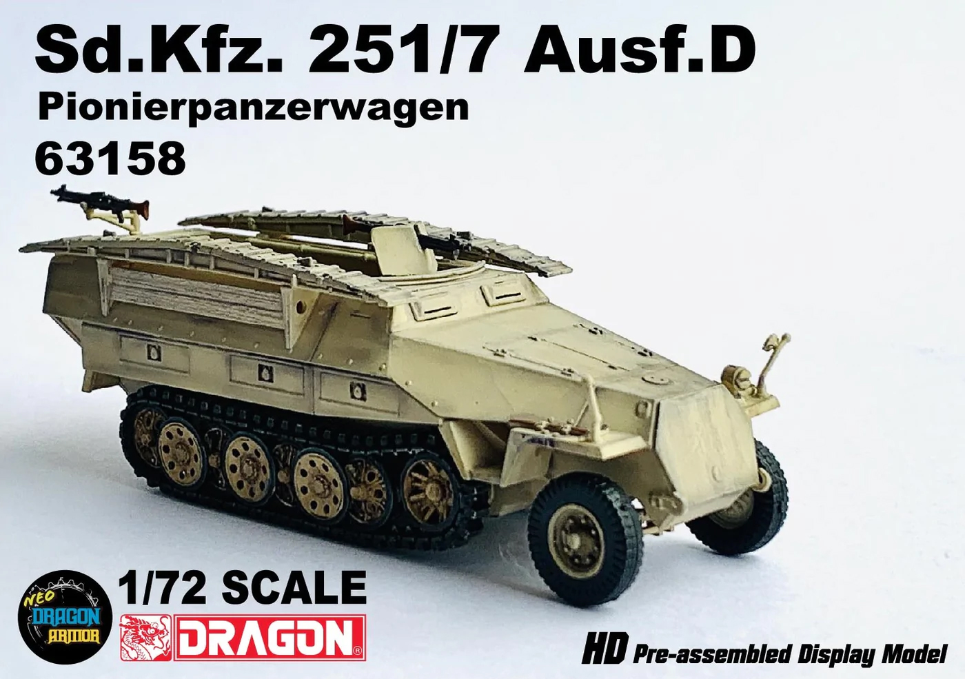 DA63158德國Sd.Kfz. 251/7 Ausf.D Pionierpanzerwagen半履帶車(泥色射擊版)