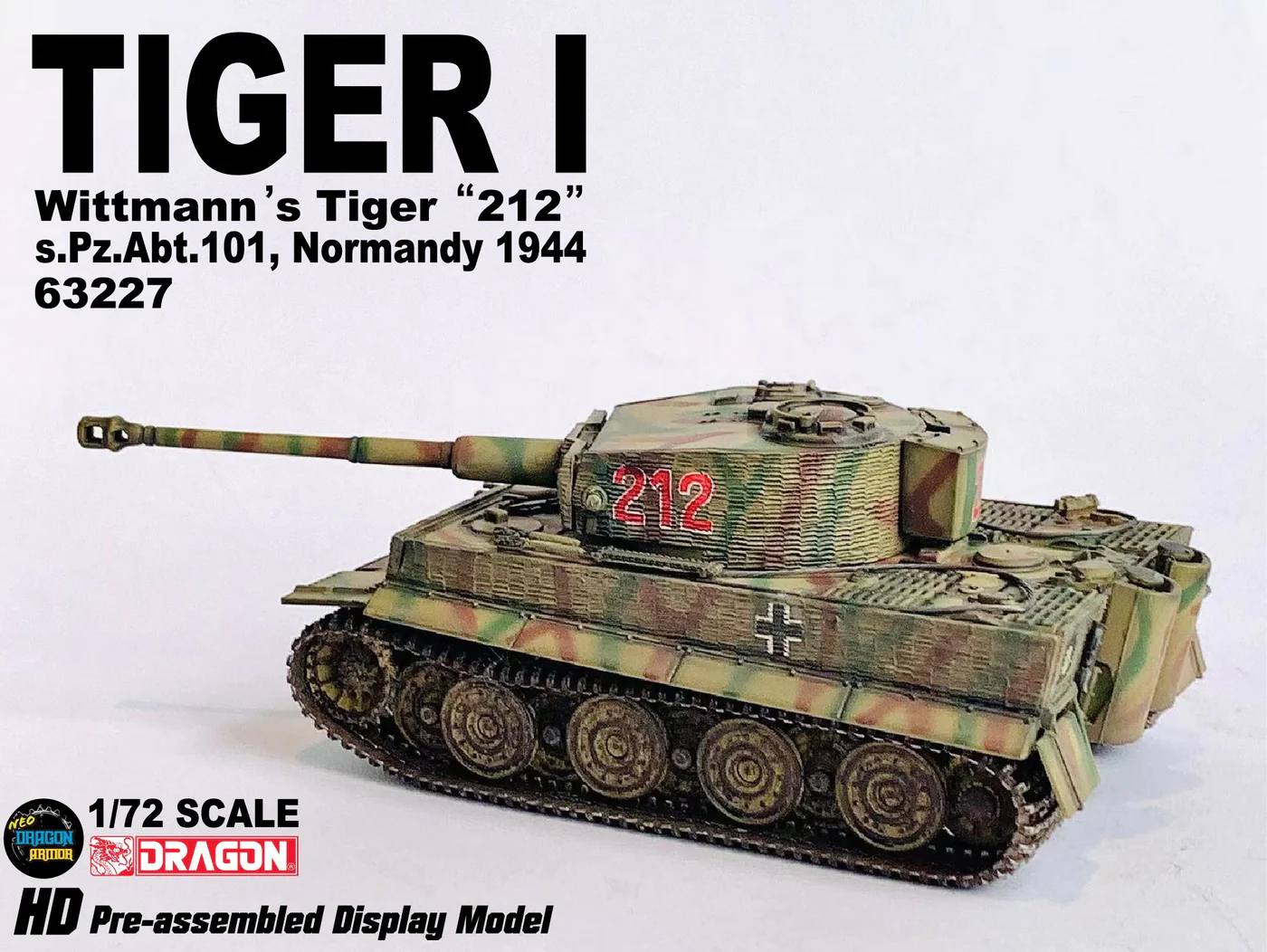 DA63227德國魏特曼 Wittmann's  TIGER I (車號212)虎式坦克模型