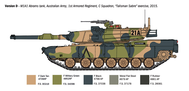 6596美國陸軍 M1A1  Abrams艾布蘭主力戰車1/35模型