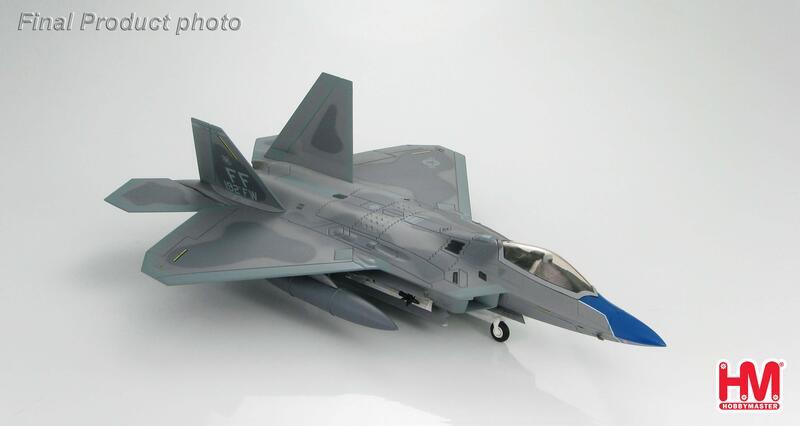 HA2803b 美國空軍F-22A 第95中隊2010藍鼻子紀念塗裝合金模型