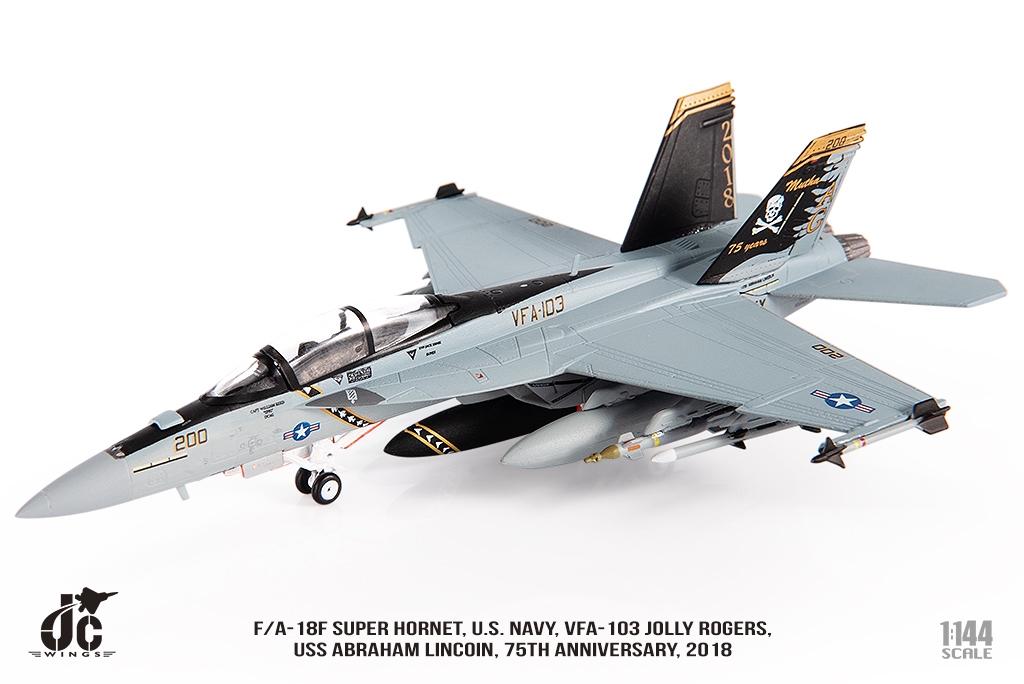 JCW-144-F18-003 VF-103海盜旗 F/A-18F超級大黃蜂戰機模型