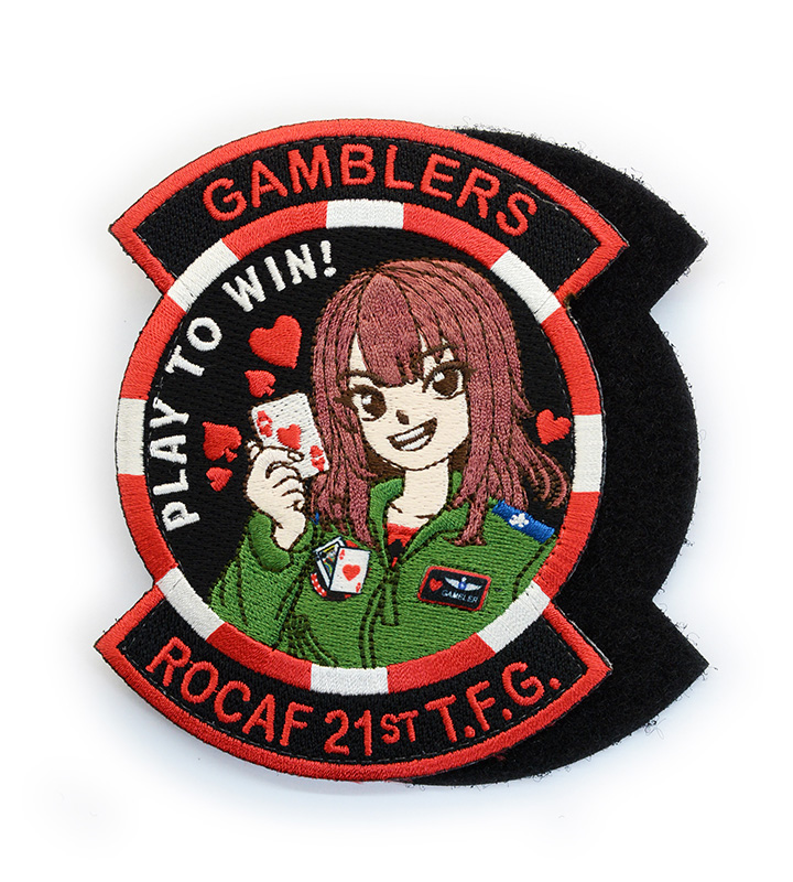 P0046 空軍21隊GAMBLERS女賭徒F-16V繡章(有魔鬼氈)