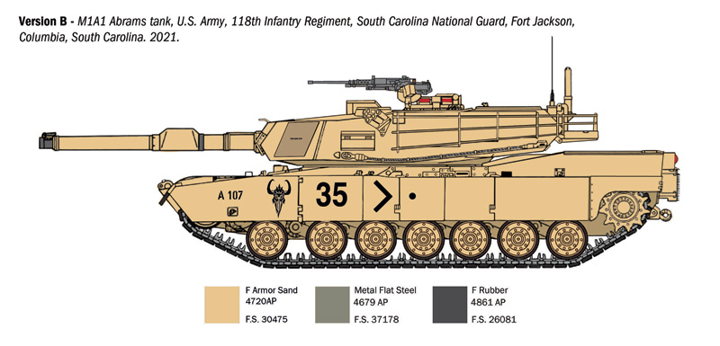 6596美國陸軍 M1A1  Abrams艾布蘭主力戰車1/35模型