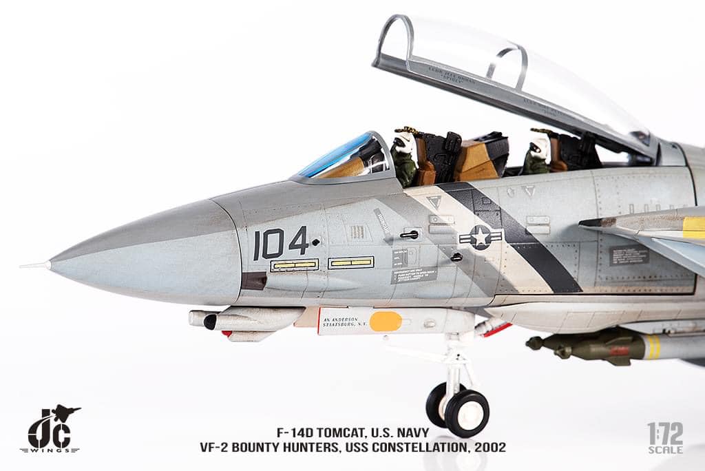 JCW-72-F14-008海軍加油 美國海軍VF-2賞金獵人F-14D戰機USS星座號2002年#104模型