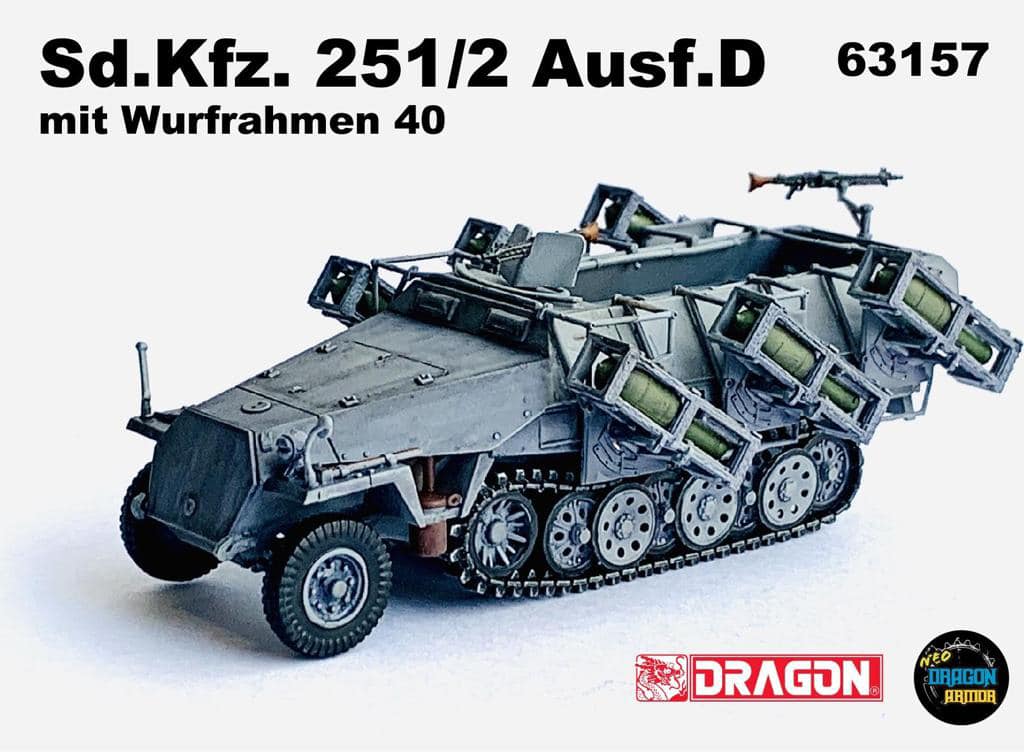 DA63157德國Sd.Kfz. 251/2 Ausf.D mit Wurfrahmen 40半履帶火箭車(灰色)