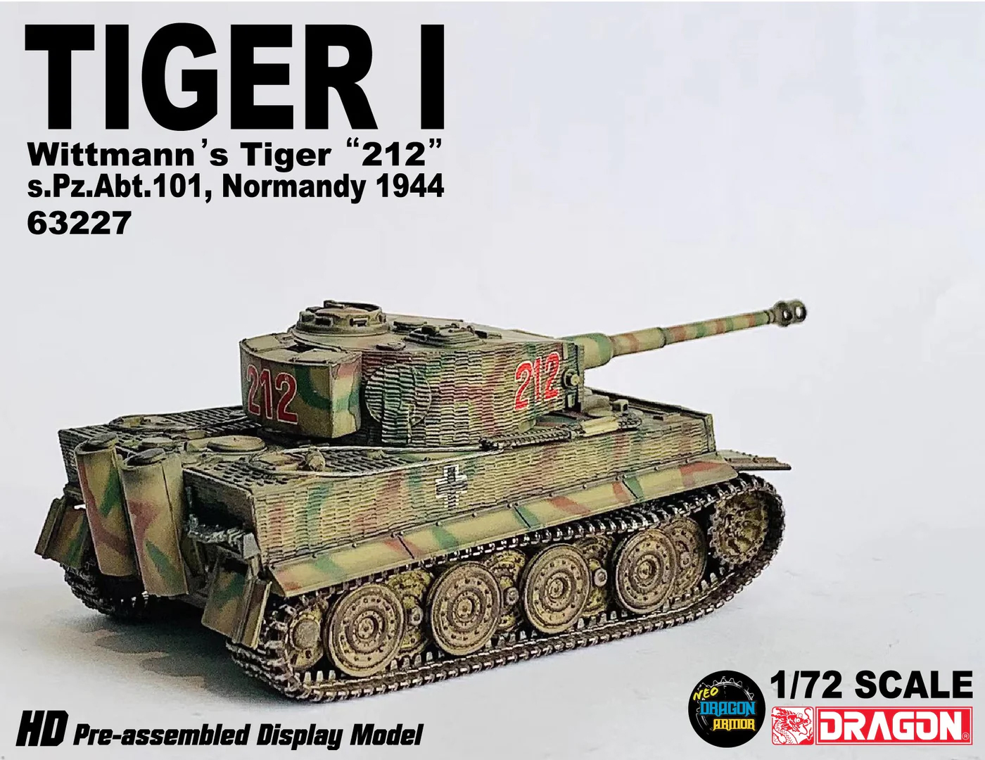 DA63227德國魏特曼 Wittmann's  TIGER I (車號212)虎式坦克模型