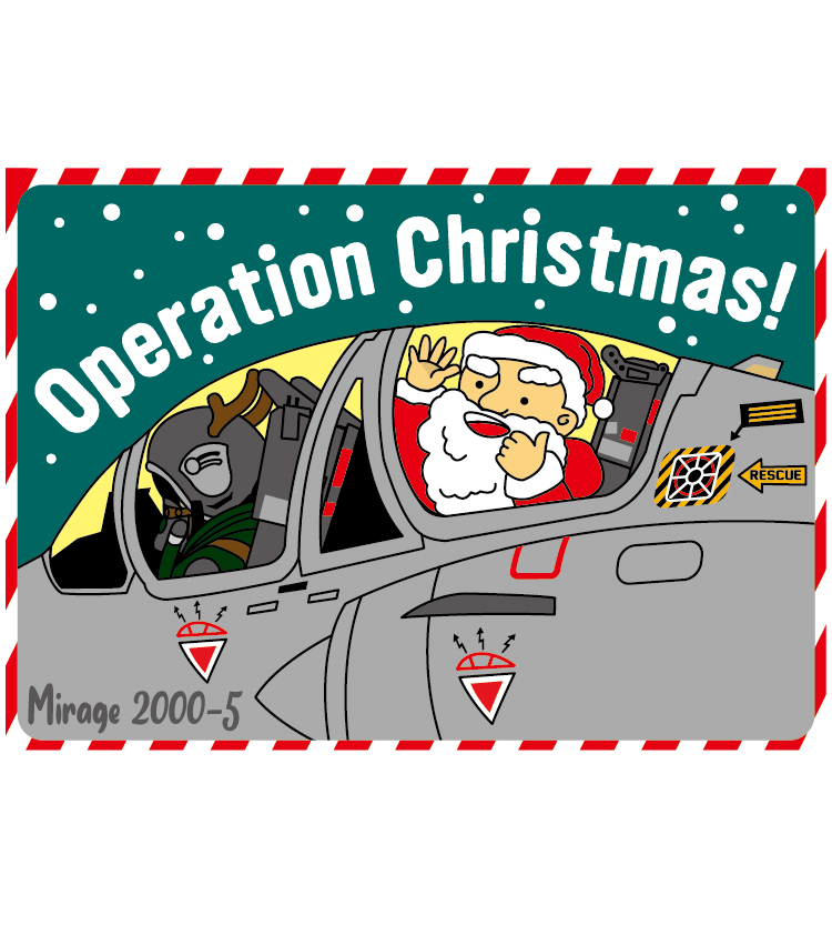 ST0031空軍Mirage 2000聖誕任務Operation Christmas塑膠防水貼紙