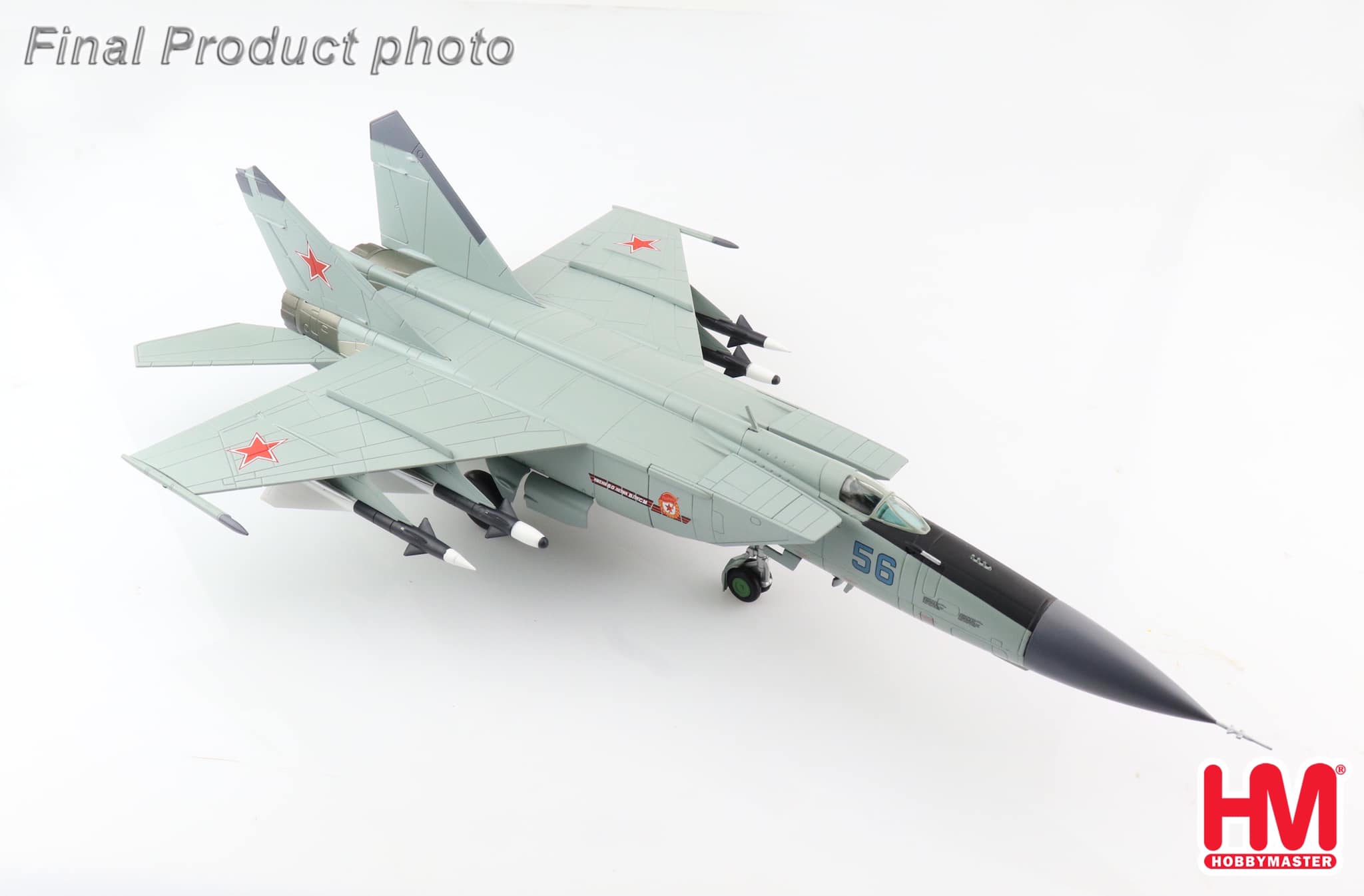 HA5608 俄羅斯MiG-25PD狐蝠Foxbat Blue 75戰鬥機合金模型1/72成品