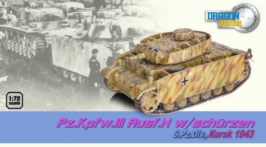 DA60647德國PZ.KPFW.III AUSF.N W/SCHURZEN 6.PZ.DIV. KURSK 43 PLASTIC