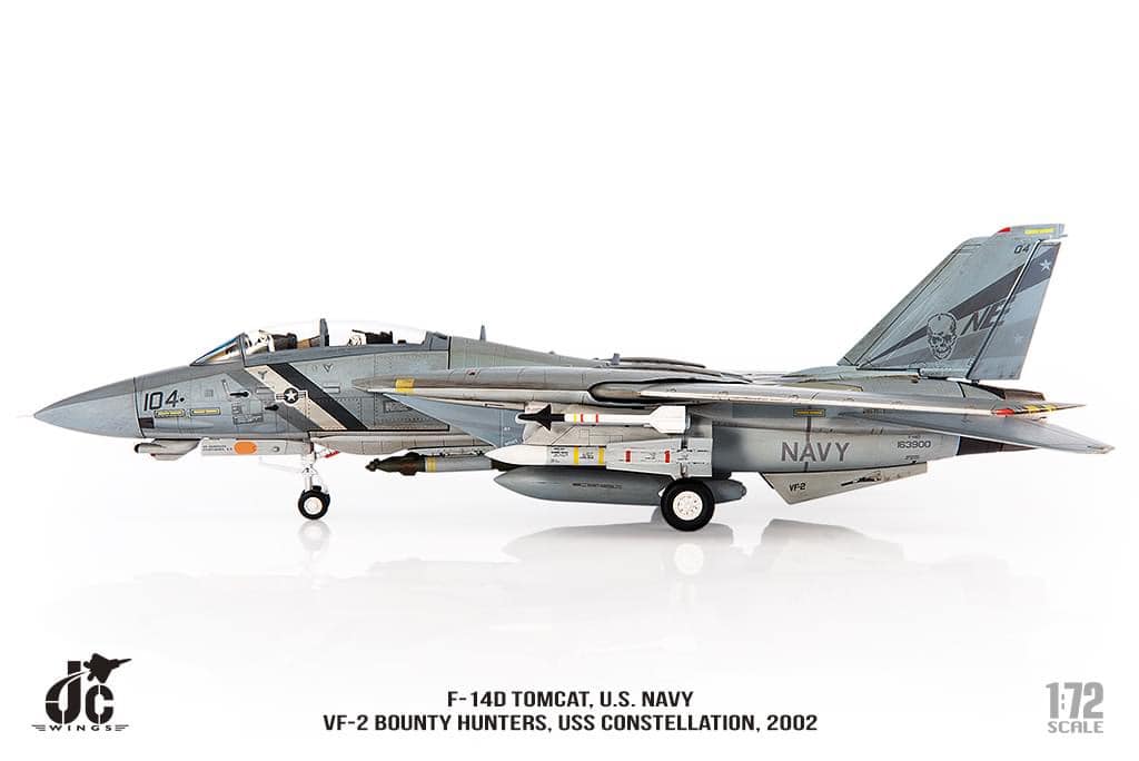 JCW-72-F14-008海軍加油 美國海軍VF-2賞金獵人F-14D戰機USS星座號2002年#104模型