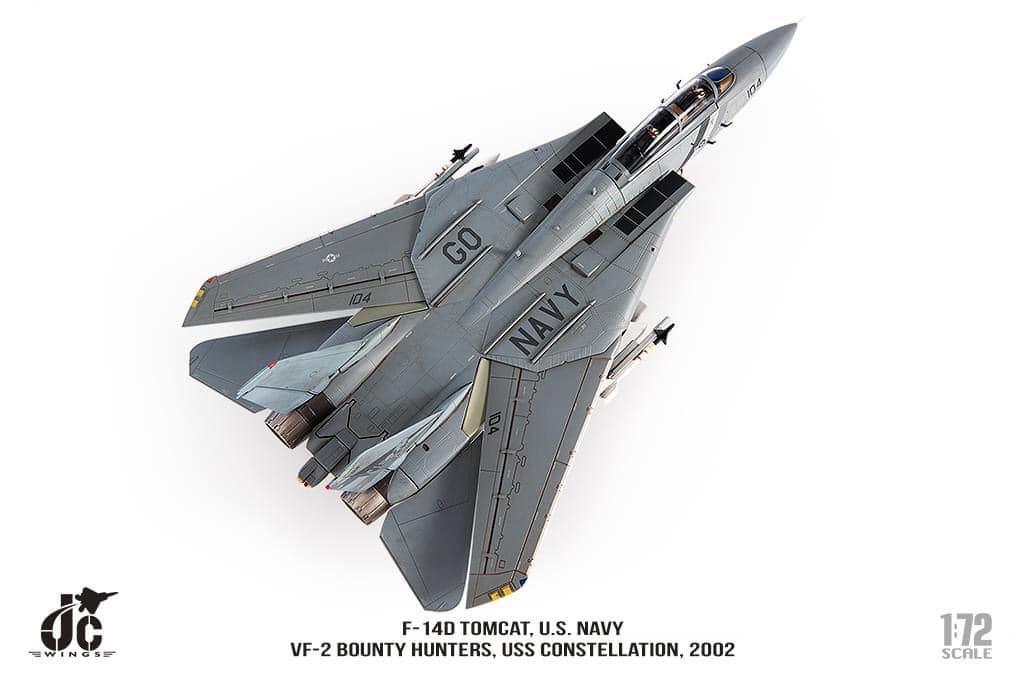 JCW-72-F14-008海軍加油 美國海軍VF-2賞金獵人F-14D戰機USS星座號2002年#104模型